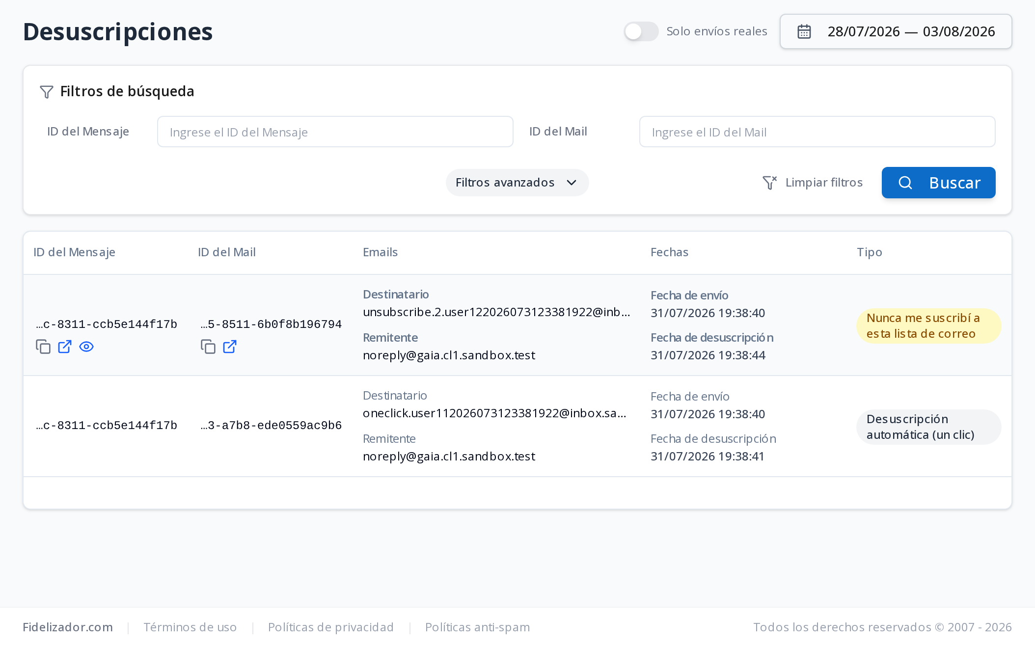 Fidelizador: revisa las desuscripciones